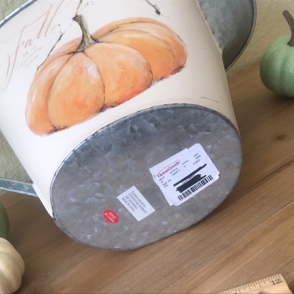 Fall Farmhouse Harvest large metal decorative pitcher with Cinderella pumpkin - Picture 15 of 16